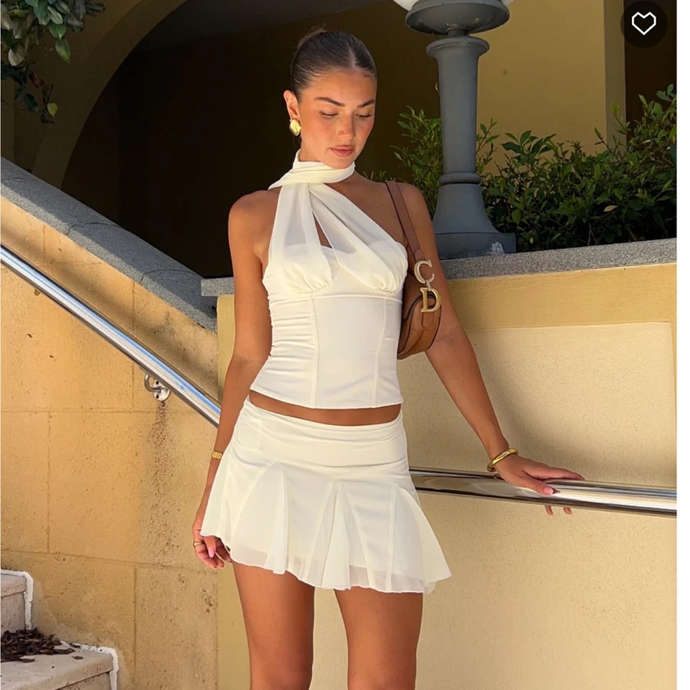 White Fox Boutique Match Maker Mini Skirt Off White NWT